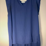 Pleione  Royal Blue V-Neck Blouse Large #731 Photo 0