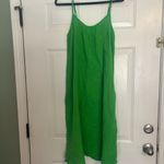 Nation Ltd  Adele Midi Dress Gauzy Cotton Relaxed Summer Lime Green size M Photo 4