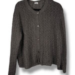 CP Shades  San Francisco Knit Cardigan Button Front Textured Open Weave Women's M Photo 0