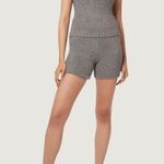 SKIMS Womens Shorts Gray Cozy Knit Boucle High Waisted Ribbed Pull On Size S/M Photo 0
