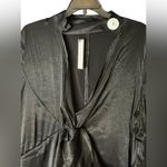 SONCY Black Satin Knotted Front Dress with Choker, Size undefined Photo 6