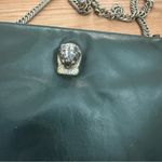 Vintage Ruth Green Leather Panther Cougar Head Purse Handbag Chain Silver Green Photo 1