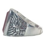 Silver Boho Ring with Red Stone Photo 3