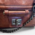 Olivia Heather Genuine Leather Satchel Bag Cognac Brown Photo 3