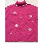 SONOMA Woman Plus 1X 16 18 Cranberry Snowflake Turtleneck Sweater Christmas Pink Photo 1