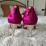 Glint hot pink rhinestone zip up stiletto heels Size 7.5 Photo 3