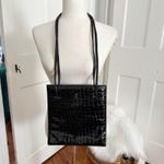 Franco Visconti Vintage Croc Embossed Purse Black Photo 1