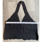 Olivaceous  Knit Halter Top Size Large Black Partially See‎ Thru Festival 90s Y2K Photo 1