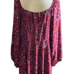 Bobeau BABEAU Beautiful red floral babydoll top, smocked top, long puffy sleeves, excellent condition,  Size 2x Measurements: Bust: armpit to armpit 19-25 inches  Length: shoulder seam to bottom 30 inches  Photo 5