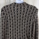 FATE Sweater L | Black Ivory Geometric | Mock Neck | 100% Viscose | MSRP $64 Size L Photo 5