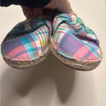 Talbots  Izzy Knot Patchwork Espadrilles Size 7 Madras Plaid Slip On Shoes Photo 4