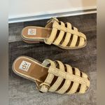 DOLCE VITA Fyona Raffia Buckle Mules Tan Size 7.5 Photo 2
