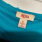 Reba NWT  Size S Turquoise Swiss Dot Lace Sleeveless Midi Dress Asymmetrical Hem Photo 11