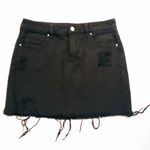 PacSun  26 Black Denim Mini Skirt Jean Ripped Frayed Photo 0