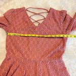 Love, Fire  Fit and Flare Dress Woman’s size large Lace up back Dusty Rose Photo 9