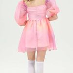 Cider NWT Heart on Fire Tule Pink purple Orange ombre Mini Dress size Medium Photo 11