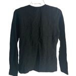 Karen Kane Vintage 90s  Lace Floral Shirt M Black Lined Stretch Long Sleeves Photo 4