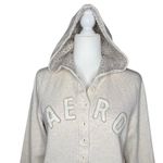 Aeropostale Y2K XL Spell Out Hoodie Sweatshirt Henley Front Juniors Neutral Photo 1