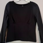 Anthropologie By Structured Corset Boatneck Long Sleeve Blouse Top Black Small Photo 3