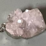 Pink Rose Quartz Crystal Geode Gemstone Necklace Charm Pendant Jewelry 🧚🏼‍♀️✨ Photo 1