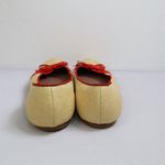 Alaia Raffia Red Bow Straw Round Toe Slip On Casual Ballet Womens Flats 40 Italy Size 10 Photo 2