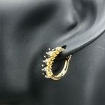 Ross Simons Diamond Sapphire Vermeil Yellow Gold Sterling Silver Hoop Earrings Photo 1