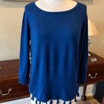 Joseph A Tasseled Sweater Blue Comfy Lightweight Photo 2