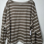 Old Navy  Gap Long‎ Sleeve Mariner Shirt Women’s Size 3X Brown Cream Striped New Photo 0