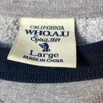 Collegiate Outfitters WHO.A.U California style sweatshirt in size large. Grey/navy Photo 1