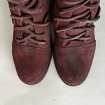 FREEBIRD by Steven cage distresssed lace up boots red burgundy 10 Photo 8