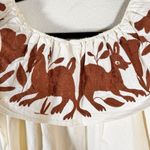 Nativa Fine Mexican Cream Off Shoulder Blouse Woman’s OSFM Brown Size M Photo 9