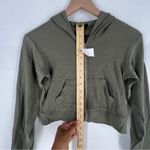 Forever 21 Olive Green Ribbed Women's Zip Front Cropped Hoodie Jacket Size M Photo 8