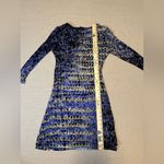 Nic+Zoe Geometric Abstract Pattern Twist Dress Size MED Blue Black Photo 9