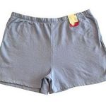 SO  Lounge Life Fleece Shorts Womens Plus 3X Heather Blue Pockets Draw String NWT Photo 0