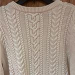 Banana Republic Ivory Chunky Cable Knit Crew Neck Button-Shoulder Sweater Small Photo 5