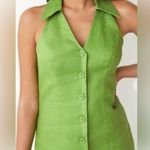 & Other Stories & Other Stories Bright Green Button-Up Mini Dress Photo 3