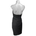 NBD Black Strapless Sleeveless Ruched Bandeau Mini Bodycon Pencil Tube Dress M Photo 1
