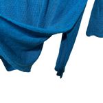 J.Jill  Women Open Front Duster Cardigan L Teal Linen Rayon Lightweight Layer Photo 4