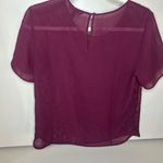 Banana Republic  sheer burgundy short-sleeve blouse with a lace overlay size S Photo 1