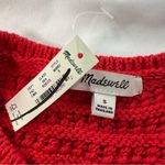 Madewell NWT Crochet Knit Crewneck Sweater Tank Red Size S Grandma Fitted Retro Photo 6