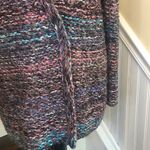 Anthropologie  MOTH Chunky Knit Multicolor Open Cardigan With Lined Pockets Sz LG Photo 2