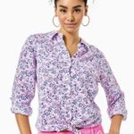 Lilly Pulitzer NWOT Sea View Linen Floral Button-Up Shirt Photo 2