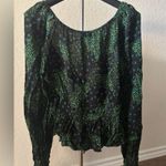 Topshop Womens Star Print Tie Front Long Sleeve Peplum Crop - Sz 10 -EUC Photo 4