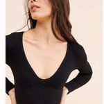 Free People Meg Seamless  Bodysuit Long Sleeve V-Neck Photo 2
