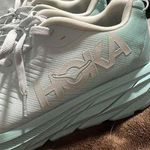 Hoka One One White and Light Green Sneakers Size 10 Photo 2