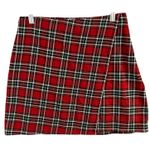 Hollister Mini Skirt S Red Tartan Plaid Ultra High Rise Schoolgirl Academia Y2K Photo 1