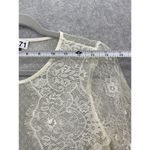 EXPRESS Women's Lace Blouse Short Sleeve Round Neck Off White Size Small Photo 7