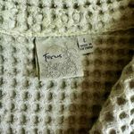 Sea foam green waffle knit cardigan with chore pockets & pearly buttons Size L Photo 4