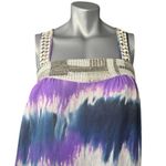Calypso St. Barth Silk Jeweled Tie Dye Mini Dress 8 Embellished Vacation Resort Photo 3