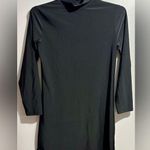 Mock Turtleneck Dress. 3/4 Length Sleeve Mini Black (688) Size XL Photo 0